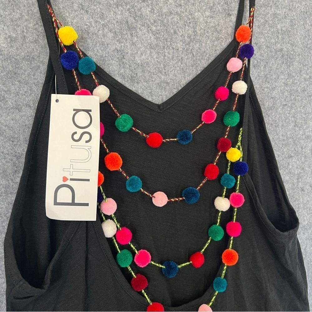PITUSA Mini Pom Pom Dress black Standard Size O/S NEW - Picture 4 of 7